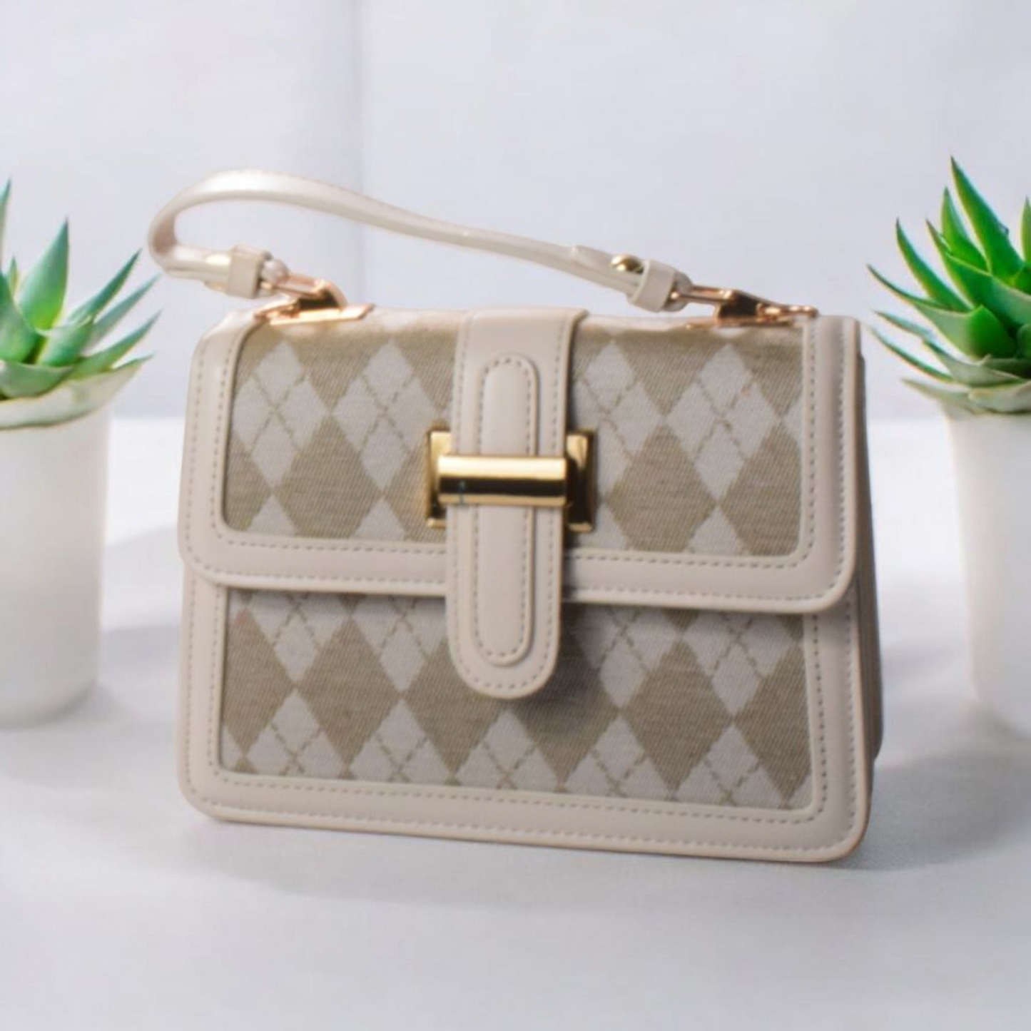 Dorole Diamond Stitching Crossbody Handbag