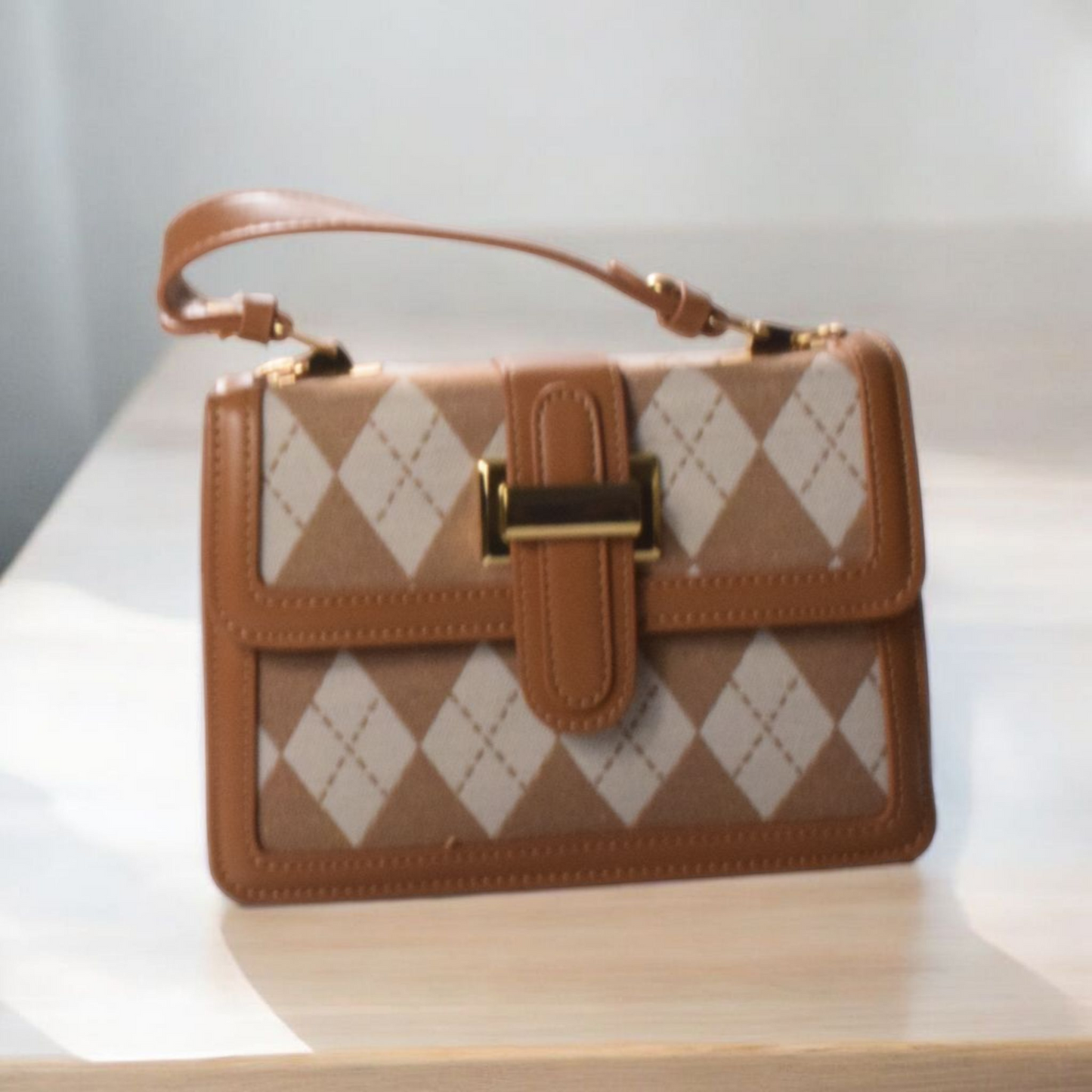 Dorole Diamond Stitching Crossbody Handbag