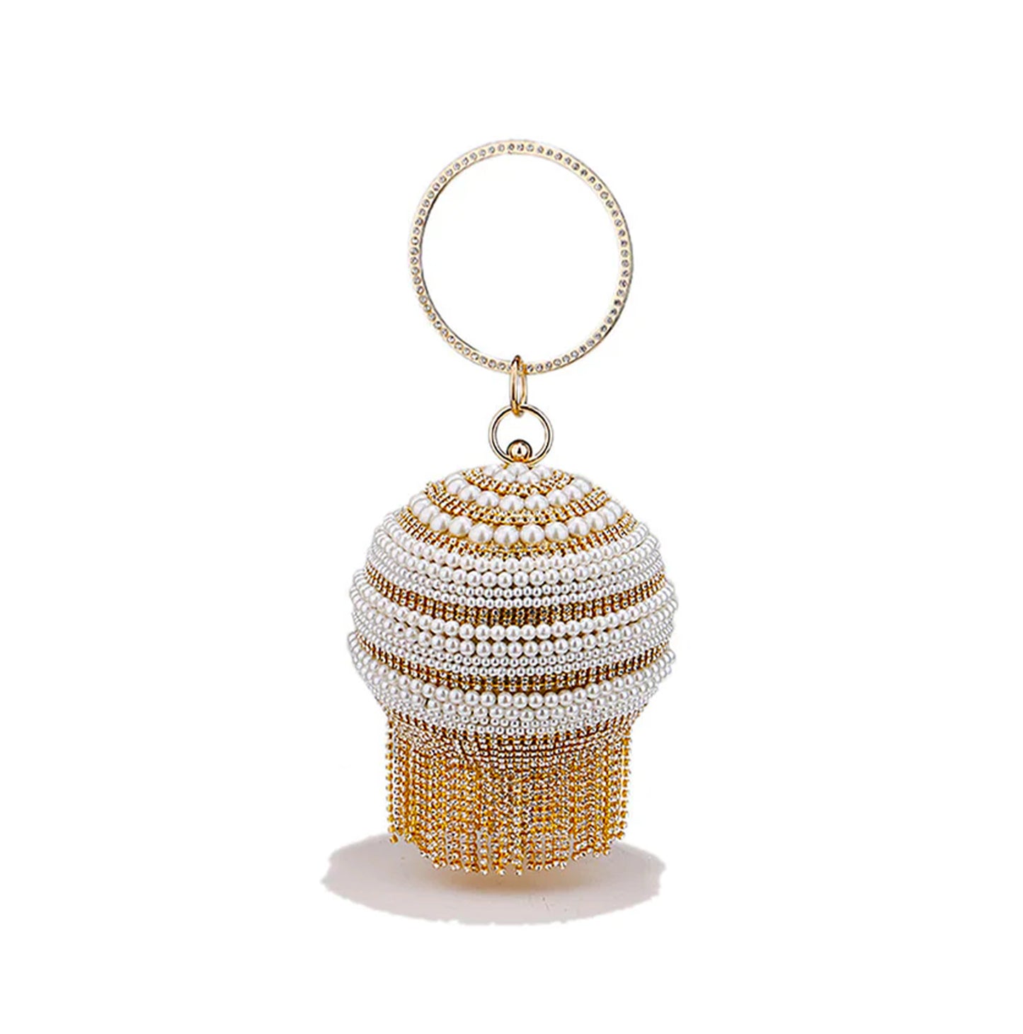 Evening Sparkling Crystal Pearl Ball Bag