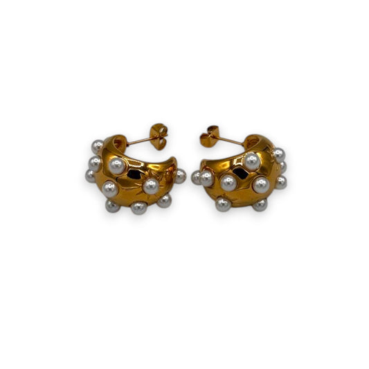 Golden Pearl Bubble Studs