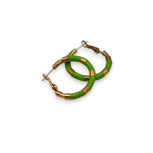 Emerald Pop Hoop Earrings