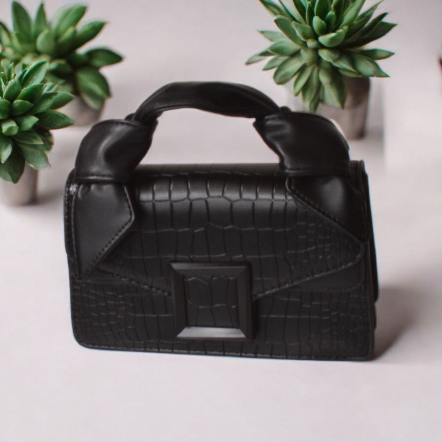 Dorole Stone Pattern Square Flap Shoulder Crossbody Bag