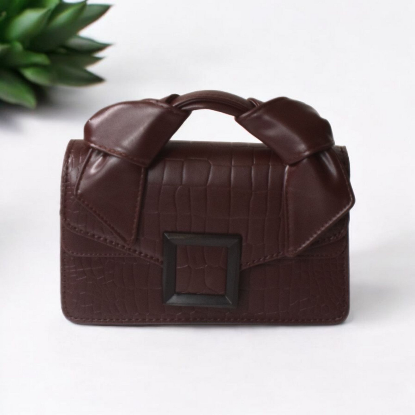 Dorole Stone Pattern Square Flap Shoulder Crossbody Bag