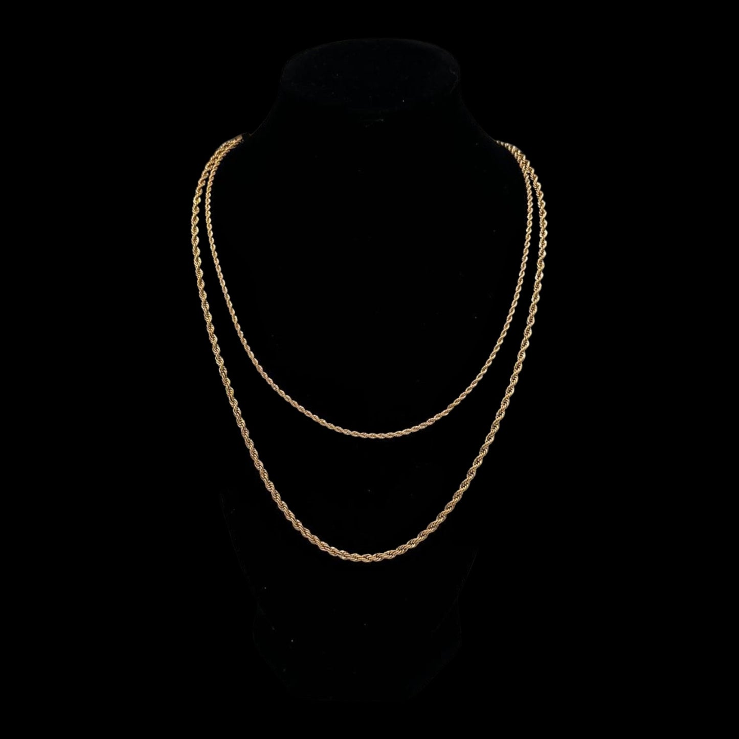 Gold Layered Rope Chain Necklace Set