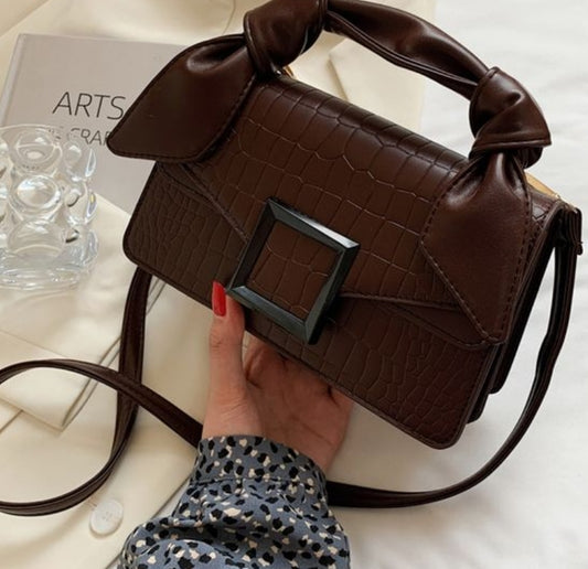 Dorole Stone Pattern Square Flap Shoulder Crossbody Bag