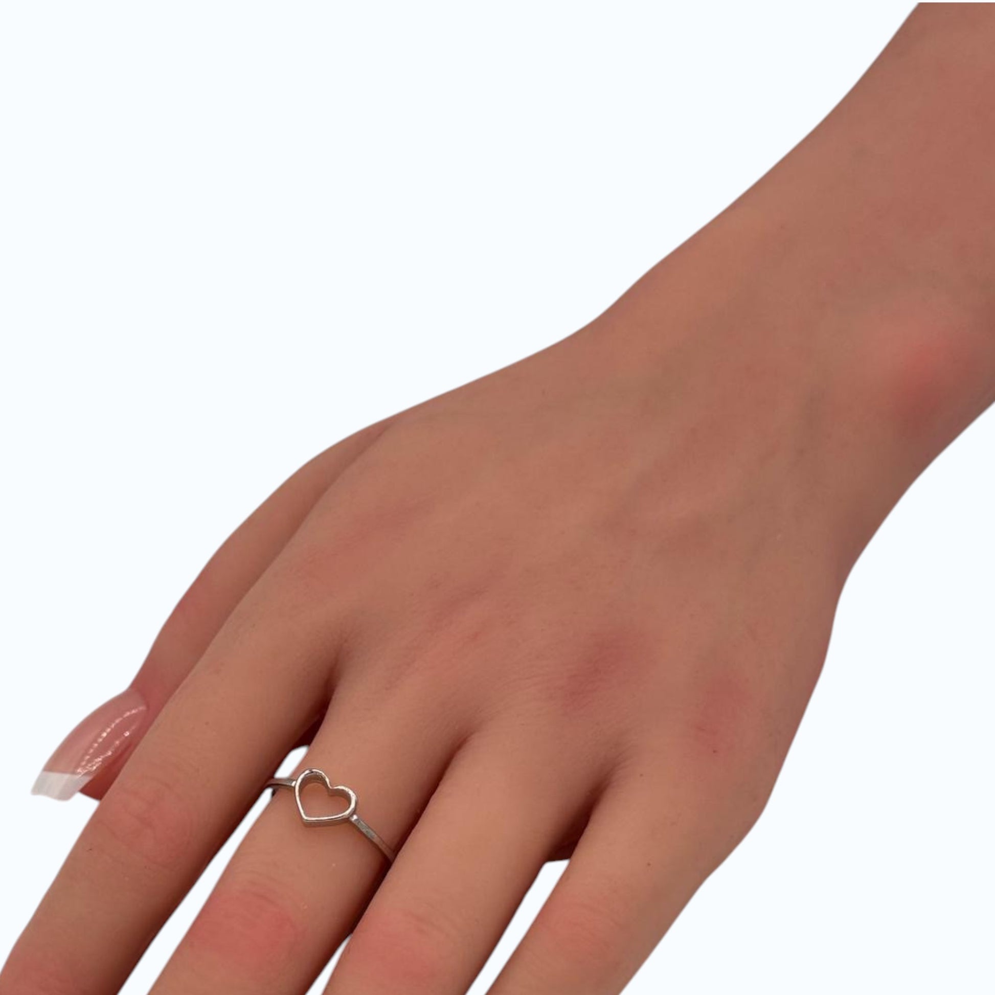 Dorole Dainty Love Ring — delicate gold stainless steel heart ring for women.