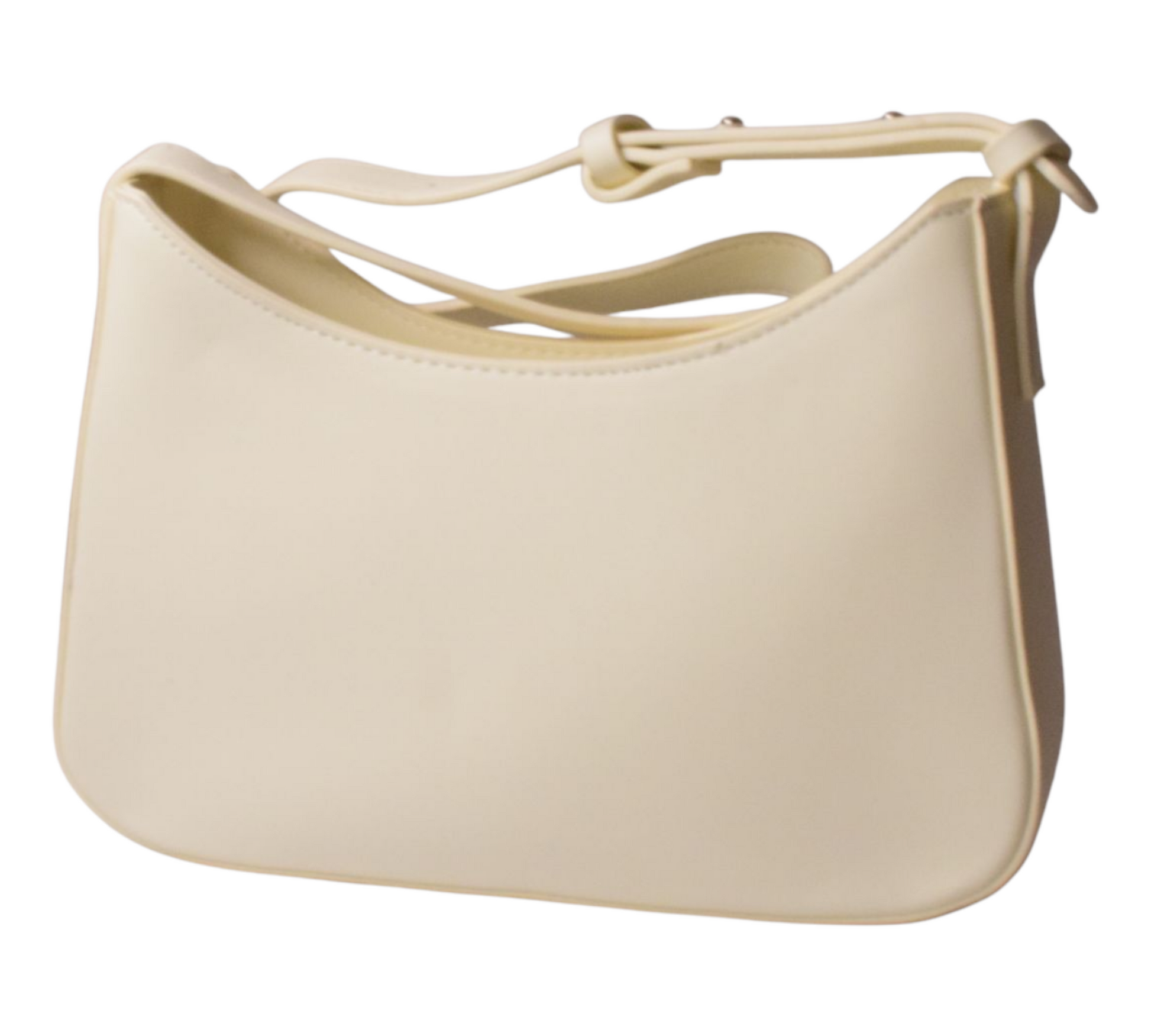 Beige handbag with a strap on a white background