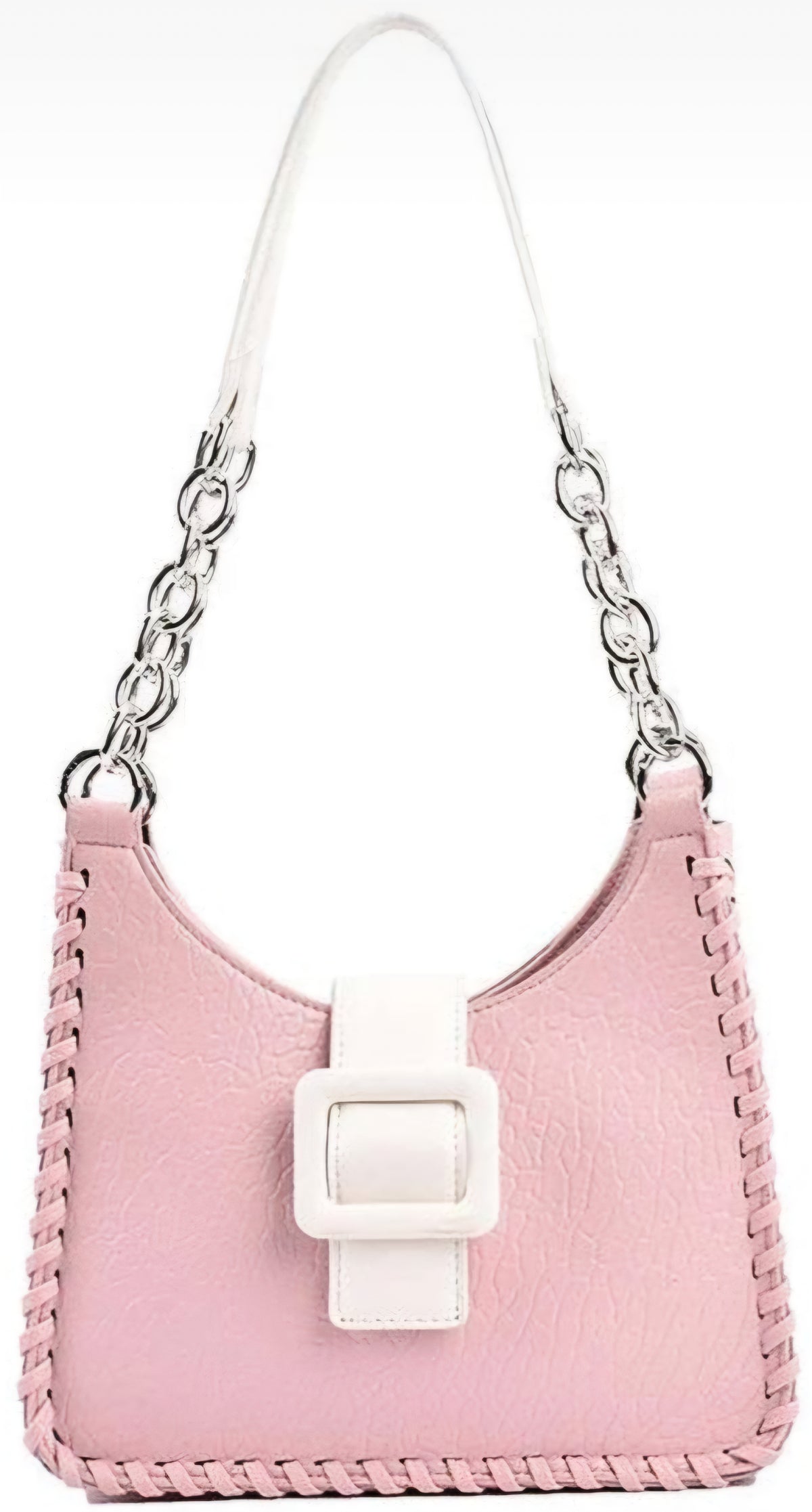 Shockcrush Chic Square Shoulder Bag vegan leather women's handbag on marble surface